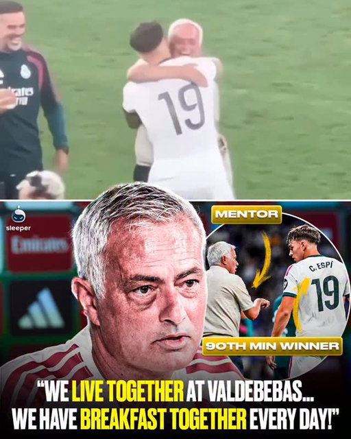 Jose Mourinho 🤝 Carlos Espi 

Both Jose and Espi are living at the training ground and they’ve built a real bond… they have breakfast together daily! 🥹

The perfect mentor to have and in their first league game he pops up with a last minute winner. His teammates are calling him the “mini Joselu”! 🤣

Can Mourinho keep the harmony this season, or will things fall apart amongst the squad again? 

#laliga #halamadrid #realmadrid #spain