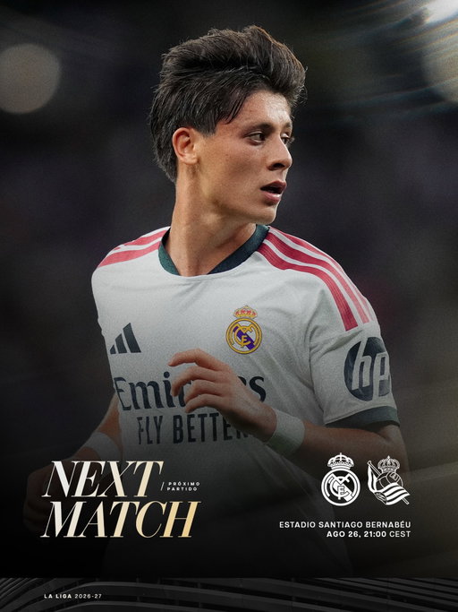 ⏩ NEXT MATCH | PRÓXIMO PARTIDO
🆚 Real Sociedad
🗓️ 26/08 | 21:00 CEST
#RealMadridRealSociedad