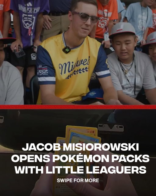 The Miz opens a Pokémon pack with little leaguers at LLWS 👀

🎥: @mlb