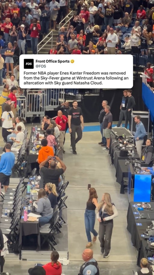 Former NBA player Enes Kanter Freedom was removed from the Sky-Fever game following an altercation with Sky guard Natasha Cloud.

Story in bio.

🎥 @colinsalao