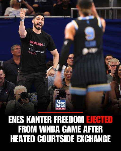"I just got kicked out of a WNBA game for supporting WOMEN! Let that sink in, AMERICA!"

Former NBA player Enes Kanter Freedom was escorted out of the Chicago Sky-Indiana Fever game after a heated courtside verbal exchange with Sky guard Natasha Cloud.

The exchange comes after Kanter Freedom declared for the WNBA draft following backlash to Sophie Cunningham's viral comments supporting women's sports.