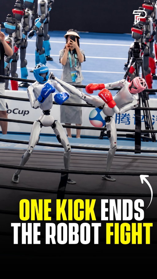 At the World Humanoid Robot Games in China, a red robot went for a knockout kick against its blue opponent, but ended up flat on its back and unable to get up. The blue robot then celebrated the unexpected win with a little victory dance.

#reelheadline #pubity #viral