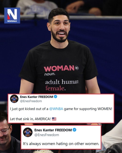 COURTSIDE CLASH: Former NBA player Enes Kanter Freedom was ejected from Sunday’s WNBA game between the Indiana Fever and Chicago Sky after getting into a shouting match with Sky guard Natasha Cloud.
