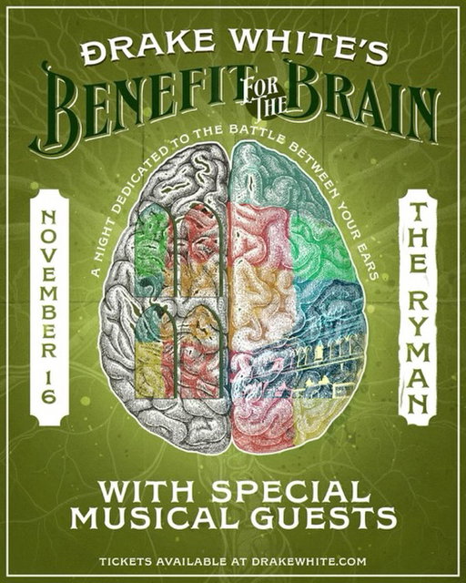 We are excited to announce we will be at @theryman Auditorium for the 3rd annual Benefit for the Brain on November 16. 

This show born out of what I thought would end my life has become a beacon of light for us and, by far, the most fulfilling show of the year! 

The lineup we have planned this year  is incredible and the proceeds will be directly benefiting people struggling with traumatic brain injuries as well as just helping people understand how we navigated a near death stroke and getting back to life. 

Presale starts 10am CT this Wednesday! Get ready for a hammer of a show at the mother church!!! 

Love y’all! DW

#drakewhite #livemusic #fyp #ryman #country