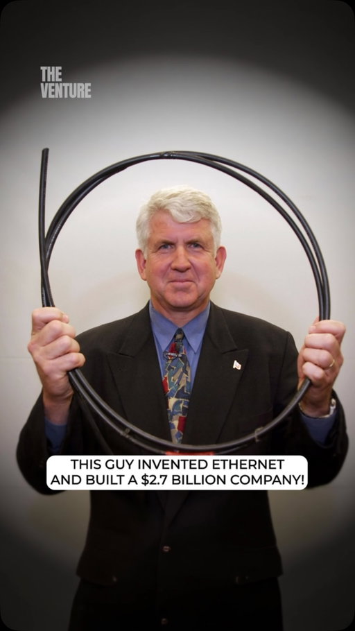 This guy invented Ethernet and built a $2.7 billion company!

In 1973, Bob Metcalfe is a young researcher at Xerox with a problem: the office is filling up with personal computers, but there’s no way to connect them to a single printer. 

So Bob writes a solution in a memo, a system that lets machines share one line, all talking over what he calls “the ether.” He names it Ethernet and gets it working within months. 

But Xerox owns it, and they just sit on it, going nowhere.

Bob realizes his invention is trapped. So instead of letting one company hoard it, he quits, then convinces tech companies to release Ethernet as a free, open standard anyone can use.

✓ Starts his own company, 3Com
✓ Sells the one thing everyone now needs: the cards that plug computers into Ethernet
✓ Gives away the invention and sells the shovels
✓ Takes the business public as it explodes

Computers with no way to connect → invents Ethernet in months → Xerox sits on it → gives it away as an open standard → sells the cards everyone now needs → 3Com sells to HP for $2.7 billion.

Sometimes you make more giving the invention away and selling what everyone needs to use it.

#Business #3Com #Tech #Success #Entrepreneur