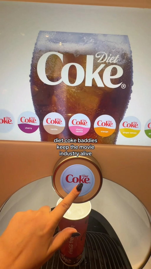 fountain diet coke, popcorn, let’s go
