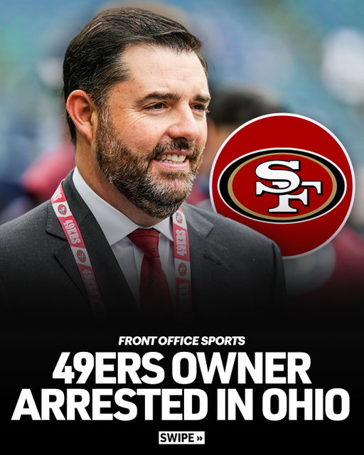 San Francisco 49ers owner Jed York was arrested in Ohio over the weekend, court records show.⁠
⁠
Columbiana County, Ohio, court records showed that York posted a $5,000 bond and was released on his own recognizance after pleading no contest to charges of disorderly conduct and possessing criminal tools. York spent one day in jail.⁠
⁠
An initial filing said that York was arraigned for “engaging in prostitution,” and the East Palestine police made the arrest along with the Mahoning Valley Human Trafficking Task Force.⁠
⁠
York, 46, has been the team’s CEO since 2008 and inherited the team from his parents. He is from Youngstown, Ohio, not far from the site of his weekend arrest.⁠
⁠
Full story in bio.