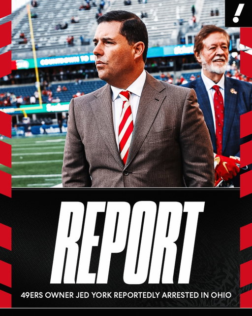 San Francisco 49ers owner John “Jed” York was arrested by the East Palestine Police Department in Ohio over the weekend and pleaded no contest to two charges, per KRON4 News in San Francisco.

York was initially charged with suspicion of engaging in prostitution, but Ohio amended that to a disorderly conduct charge. York was also charged with possessing criminal tools. York pleaded no contest to both charges.