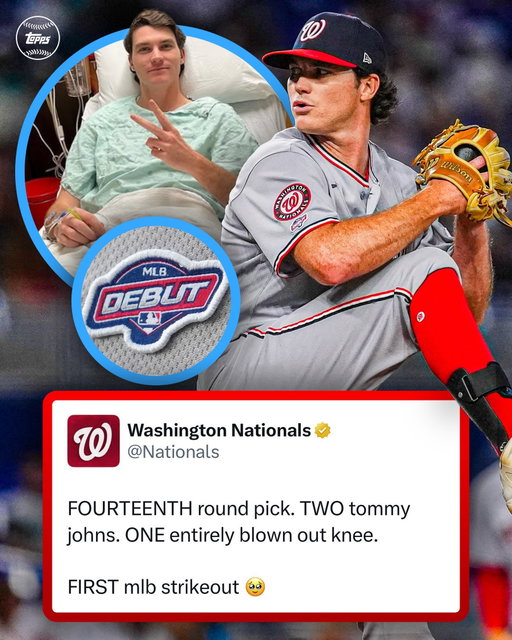 WHAT A STORY 🙌 27-year-old Erik Tolman just made his MLB Debut after undergoing TWO Tommy John surgeries and having to learn to walk again 🥹❤️

After tearing his UCL during his junior season at ASU, former 14th-round pick Erik Tolman underwent Tommy John surgery. In 2022, Tolman injured the same arm once again and required a second Tommy John surgery. In 2023, a freak incident while jogging out to the mound caused him to tear every ligament in his knee, forcing him to learn how to walk again.

After experiencing three major injuries in the span of just a few years, Tolman finally made his MLB Debut. He tossed one scoreless inning and picked up his first MLB strikeout.👏 So inspiring.

After the game, the MLB Debut patch was removed from his jersey and will be placed inside a 1-of-1 trading card 👀