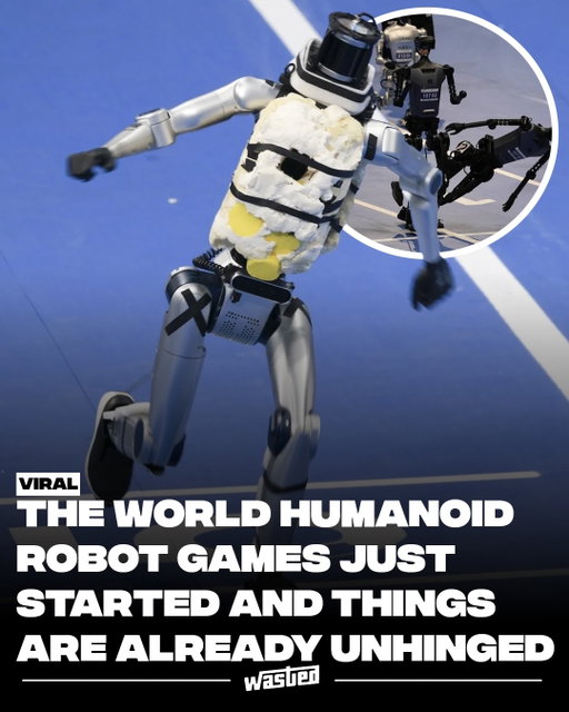 Two humanoid robots ran the 100 metres faster than Usain Bolt’s 9.58-second world record at the World Humanoid Robot Games in Beijing this weekend. Another cleared 2.88 metres in the high jump, beating Javier Sotomayor’s mark by 40 centimetres.

Then the same machines were handed tweezers and asked to pick up beans, and the whole thing fell apart.

The second edition of the games opened August 22 at the National Speed Skating Oval with 2,056 robots from 666 teams across 16 countries, competing in 51 events through August 26. Last year drew roughly 500 robots and 280 teams.

The failures are as documented as the records. One robot caught fire after crossing the line in the 100-metre preliminaries. Another was carried off the track on a stretcher after crashing in the 400. A third ran too fast in training, failed to stop, hit a safety cushion and broke at the waist.

Sources: Reuters, Associated Press, Gizmodo
Media: x / @pianhangx