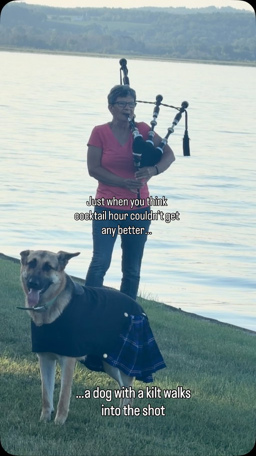 This is how we do Happy Hour 🌅

#Cottage
#pipes 
#Dogs
#dogsinkilts
