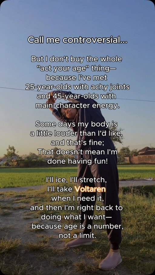I’m not scared of joint pain, I’m scared of feeling like I held myself back.