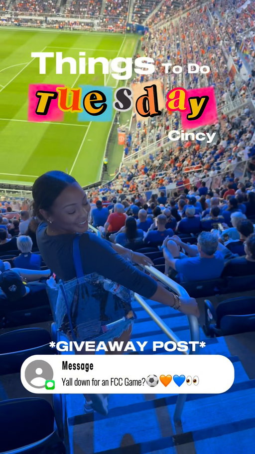 ✨ THINGS TO DO TUESDAY ✨

I’m ALL about experiences, and @fccincinnati knows exactly how to give you one on match day! ⚽️🧡💙

Even if you don’t know much about soccer, TRUST ME — you’ll forget you’re even at a soccer game and just realize you’re having a GOOD TIME! 😂 From the energy in The Bailey to the crowd, food, music and everything happening around you, an FC Cincinnati match is the perfect way to switch up your usual plans with your friends.

AND we’re giving away two FC Cincinnati tickets to TWO lucky winners! 🎟️🥳

To enter:
✨ Follow @therealjdoll , @fccincinnati , @everythingcincy + @thehometownlawyer 
✨ Like this post
✨ Tag your friends below — EACH tag is another entry! 👯‍♀️

Good luck!! 🥳⚽️🧡💙 #thingstodotuesday #cincinnatithingstodo #fccincinnati