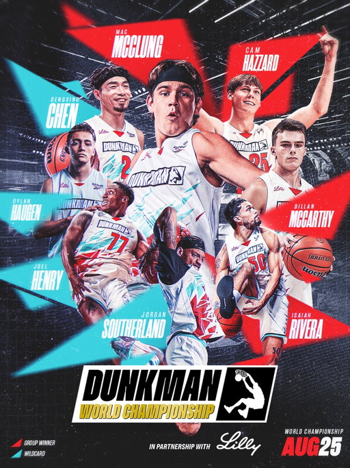 Who will be the WORLD DUNK CHAMPION?

The DUNKMAN World Championship begins tonight at 8PM ET. Watch live on @tntsportsus and HBO Max.

Opening round matchups:
🏀 @macmcclung37 vs @dunkchen23 
🏀 @hazzardous.dunks vs @iamtheroyalguard 
🏀 @isaiahrivera1 vs @dylanhaugen23 
🏀 @dillan_mccarthy vs @1footgod 

#dunkman