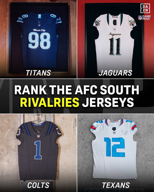 The AFC South Rivalries jerseys just dropped. Whose is the best? 👀

#NFLonDAZN #Rivalries