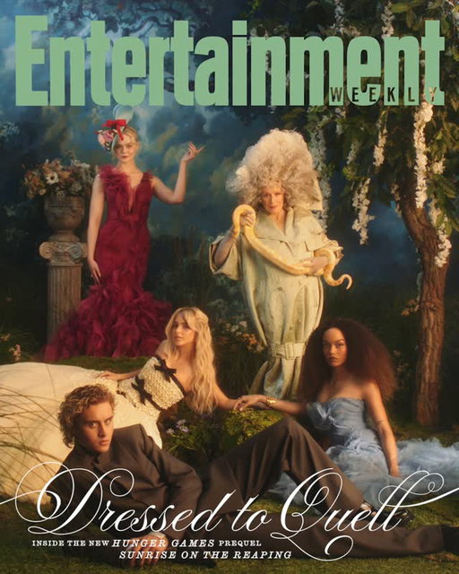 Everything is not what it seems. 🪄 Get ready to enter the colorful yet heartbreaking world of ‘The Hunger Games: Sunrise on the Reaping’ with Glenn Close, Elle Fanning, Mckenna Grace, Whitney Peak, and Joseph Zada on EW’s latest cover.

The cast takes us inside the making of Haymitch Abernathy’s origin story and the Capitol’s most twisted games.

“This movie is kind of the first domino,” @whitneypeak tells EW, hinting at the rebellion Katniss will one day help lead. “This time around, fans know the ending of the story. But getting there is everything, and it won't be easy.”

Visit the link in @entertainmentweekly’s bio for the full story. 

Directors: @kiwiharding + @alison_wild
DP: @shootchevytyler
Production Design: @milena
Stylists: Samantha McMillen (EF), @andrewgelwicks (GC), @catpopestylist (WP), @mollyddickson (MG), @jasonbolden (JZ) 
Hair: @justjenda (EF), @curtiswilliam (GC), @naeemahlafond (WP), @cnaselli (MG)
Makeup: @erinayanianmonroe (EF), @benjaminpuckey (GC), @raisaflowers (WP), @itsmatin (MG)
Grooming: @kumicraig (JZ)
Production: @gpsboutique
Design: @annegolden
Writer: Shania Russell

#SunriseOnTheReaping #TheHungerGames #HungerGames
