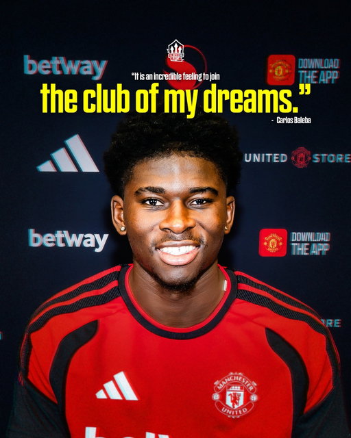 ❤️ The dream for Carlos has become a reality!

Man United officially announce the signing of Carlos Baleba, on a five year deal with the option to extend to a sixth.

Carlos Baleba: "It is an incredible feeling to join the club of my dreams. Playing at Old Trafford is always special but the opportunity to do so as a Manchester United player will be a real honour.

"I cannot wait to work with Michael Carrick; his experience and knowledge of the game make him the perfect coach to help me to reach the highest level.

"The ambition of everyone at the club is extremely clear, the future is hugely exciting, and I am determined to play my part in delivering the success that we are capable of together."

Jason Wilcox: "Carlos is an elite midfielder with immense potential to develop further. He brings a unique combination of qualities that will really complement our squad.

"We are delighted to further strengthen our midfield with the addition of another established senior international with a proven track record of performing in the Premier League.

"Carlos’ determination to join Manchester United and his confidence that we will achieve our shared ambitions mean that he is the perfect signing as we continue to build a dynamic and entertaining team ready to compete across multiple competitions.