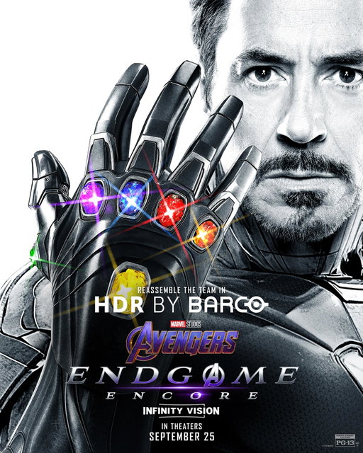 The final battle is back on the big screen. ⚡️

Experience Avengers Endgame: Encore in stunning HDR by Barco when it returns to theaters on September 25.

🎟️ Tickets are on sale now at the link in bio! 

#HDRbyBarco #SeeItInHDRbyBarco #AvengersEndgame #AvengersEndgameEncore