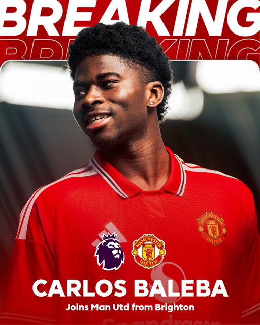 Carlos Baleba has completed his move to @manutd from Brighton 🔴

The midfielder has signed a five-year deal until 2031 ✍️