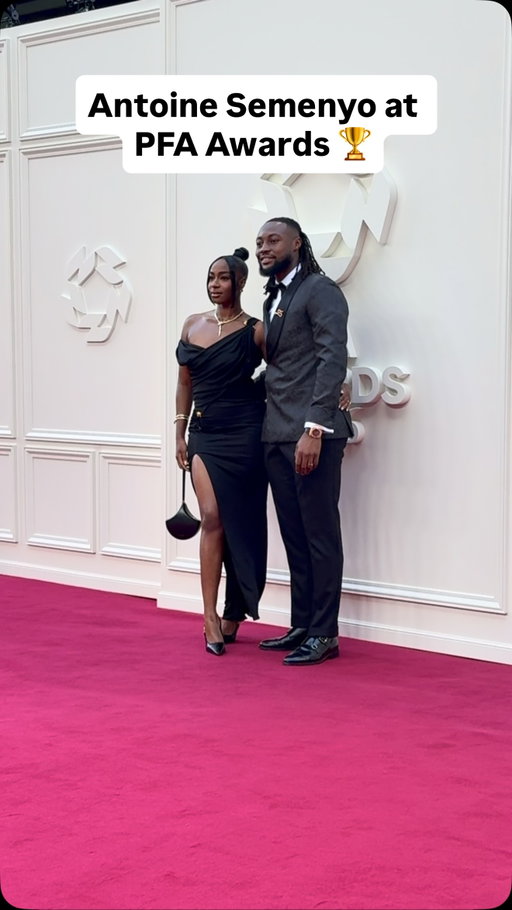 Antoine Semenyo and his fiancee Jordeen arrive at the PFA Awards 🥰