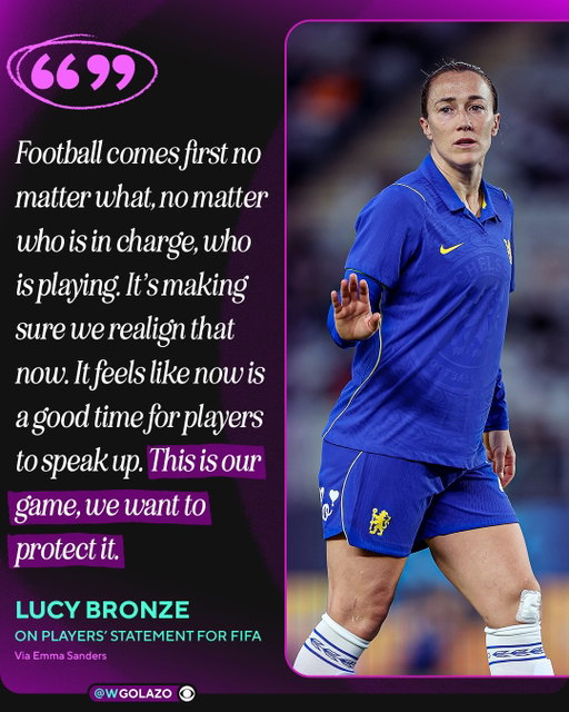 In a press conference ahead of Chelsea’s UEFA Women’s Champions League qualifier against Real Sociedad, Lucy Bronze cemented her stance on UEFA’s boycotting of FIFA leadership 👀

Via em_sandy/X