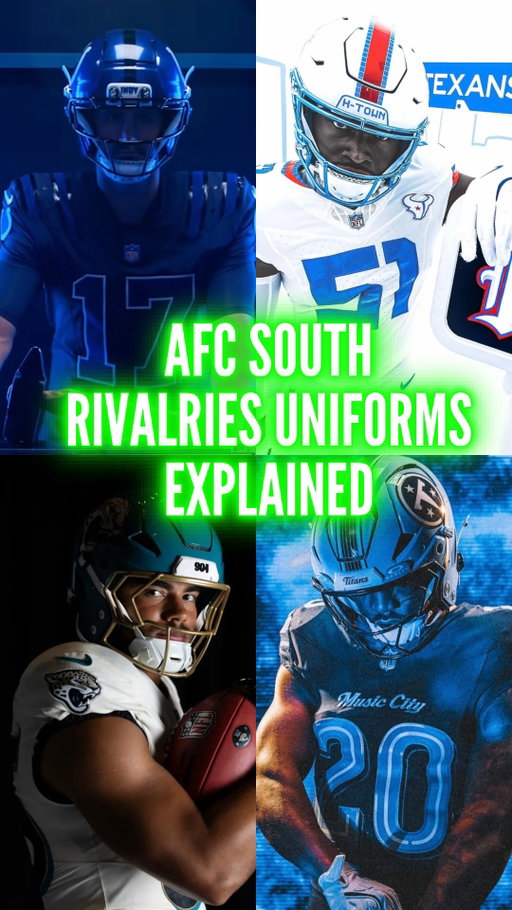 This is a breakdown of all the details included in the new NFL Rivalries Uniforms (AFC South Edition)! 

What are your thoughts on these new uniforms? Do you have a favorite or least favorite? 🤔

#nfl #nflfootball #nflrivalries #nfltiktok #nflnews 

(Tennessee Titans, Houston Texans, Indianapolis Colts, Jacksonville Jaguars, jersey, helmet, uniform)