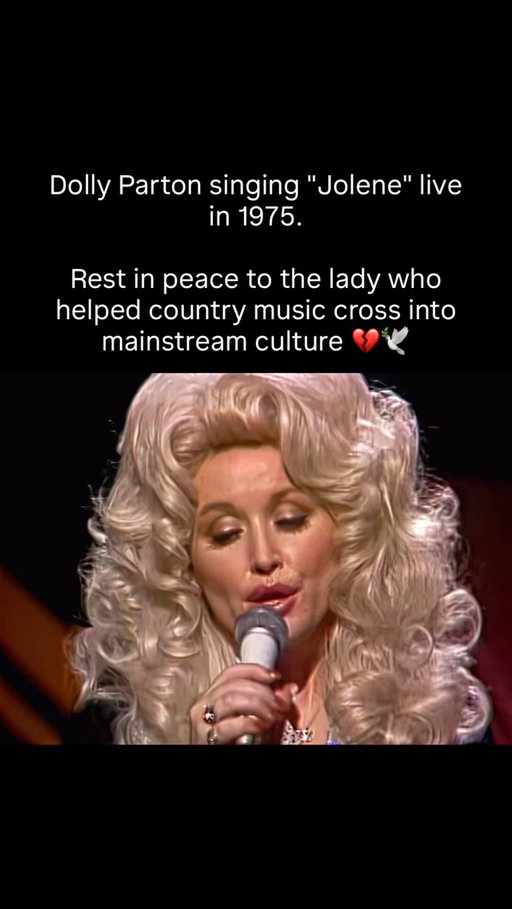 The world lost a legend today 💔

Dolly Parton built one of the most extraordinary legacies in the history of country music, turning songs born from her Appalachian roots into timeless pieces of American music. Across a career spanning more than six decades, she became known for classics like “Jolene,” “9 to 5,” “Coat of Many Colors,” and “I Will Always Love You,” while also becoming a celebrated actress, songwriter, and entertainer.

But Dolly’s impact went far beyond the records she made. Her warmth, humor, generosity, and unmistakable personality made her one of the most universally loved figures in music. She remained proud of where she came from while inspiring generations of artists to follow, leaving behind a legacy that will forever be woven into the story of country music.

#country #countrymusic