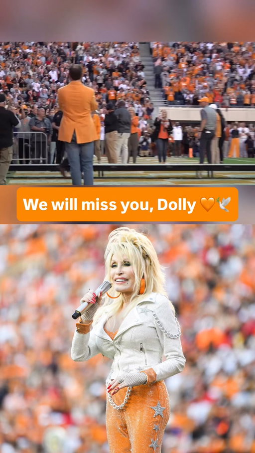 When Dolly Parton sang Rocky Top in Neyland Stadium 🧡

There may not be a moment that better represents Dolly Parton’s connection to East Tennessee.

In November 2023, the East Tennessee native returned to Neyland Stadium and joined Tennessee legend Peyton Manning on the field to sing “Rocky Top” in front of more than 100,000 Vol fans during Tennessee’s matchup with Georgia.

Decked out in orange and white, Dolly had trouble hearing the music because of technical issues and the roar inside Neyland — but the entire stadium sang right along with her.

Parton’s family announced Tuesday that the country music legend had passed away at 80 years old. 

Her impact went far beyond music, with her Imagination Library putting hundreds of millions of books into the hands of children around the world.

From the Great Smoky Mountains to stages around the world, Dolly never forgot where she came from.

An East Tennessee icon forever. Rest in peace, Dolly. 🧡🕊️

Via: Frank DeLuca on X

#collegefootball #cfb #cfb26 #cfb25
