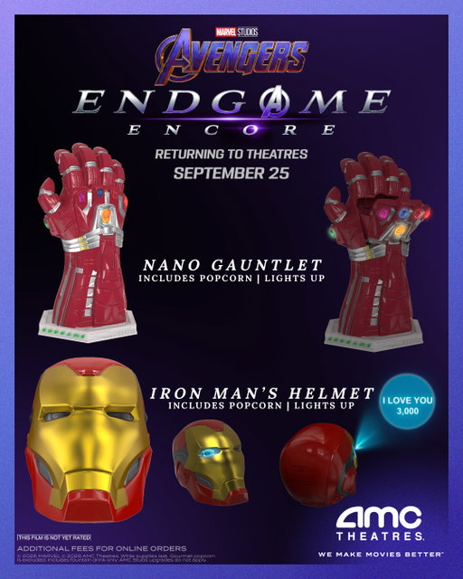 Get Them Before They're Snapped Up! See AVENGERS ENDGAME: ENCORE and purchase our concession collectibles starting 9/24, available in theatres only while supplies last. Link in bio!