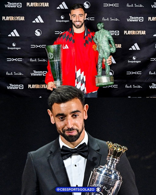 Bruno Fernandes picked up all the awards in 2025/26 🧹🏆

✅ PFA Team of the Year
✅ PFA Players’ Player of the Year
✅ FWA Footballer of the Year
✅ Sir Matt Busby Player of the Year
✅ Man Utd’s Players’ Player of the Year
✅ Premier League Player of the Season