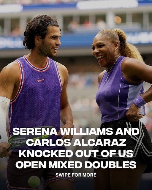 Serena Williams and Carlos Alcaraz’s run comes to an end 🎾

The duo was knocked out of the US Open mixed doubles quarterfinals by Belinda Bencic and Flavio Cobolli on Tuesday

(📸: Getty)