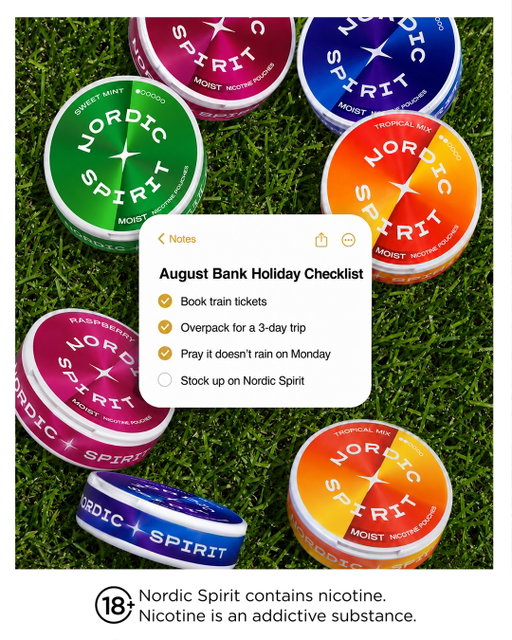 The August Bank Holiday countdown is on... ⏳

You've booked the trip. You've packed (probably too much). Now there's just one thing left to tick off your list… ✔️Stock up on Nordic Spirit Nicotine Pouches.

Which flavour are you taking with you this Bank Holiday? Comment below 👇

#NordicSpiritNicotinePouches#TobaccoFreeNicotine#NewNordicSpiritNicotinePouches

18+ Contains Nicotine. Nicotine is an addictive substance.