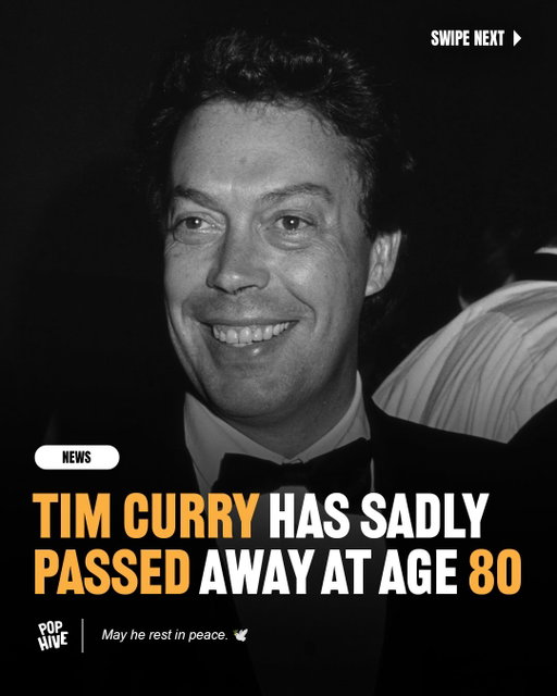 Legendary actor Tim Curry, best known for his iconic roles in films like “The Rocky Horror Picture Show” and “It,” has died at the age of 80. 

According to sources, he passed away at his Los Angeles home late Tuesday night following a long battle with serious health issues, which included a massive stroke in 2012. 

May he rest in peace 🕊️