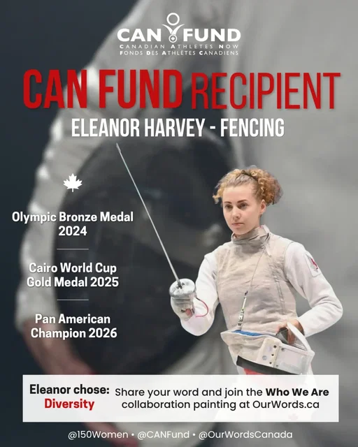 I am incredibly grateful that I am a @CANFund recipient again! 🤩

This sponsorship is a game-changer leading into the upcoming season, which consists of ten international tournaments and spans from October to July. Having this support ahead of the Olympic qualification period provides the financial stability I need to compete against the best in the world, and focus entirely on the journey toward the LA 2028 Olympics. THANK YOU CAN Fund!! 🤝

Here is how you can help support me and other Canadian athletes:
Right now, Canada is being painted one Word at a time. This has never been done before. My word is DIVERSITY. I invite you to donate and share your word for the Who We Are painting.
Here’s all it takes:
1️⃣ Choose your word.
2️⃣ Go to OurWords.ca.
Each word is $25 or more and receives a tax receipt. Every word directly supports CAN Fund and Canadian athletes. What will your word be?

#CANFund #150Women