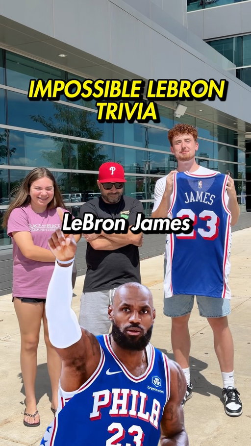 IMPOSSIBLE LeBron James trivia with @sixers fans🤯👑

#GiftedBy76ers