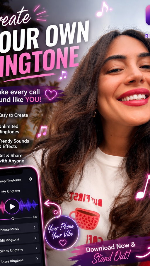 🎶 Your phone, your vibe! ✨ Create custom ringtones with Snap Ringtones and make every call sound a little more you. 📱💖 Easy, fun, and super quick to customize! 🎵

#SnapRingtones #CustomRingtones #PhoneCustomization #Ringtones #AppFinds