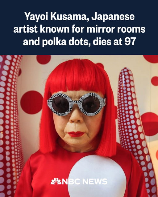 BREAKING: Japanese avant-garde artist Yayoi Kusama, who transformed hallucinations into art and was known for her obsessive dot-covered paintings, has died at age 97.

The announcement on her official website said she died Aug. 14 but did not give a cause.

Read the full story at the link in bio.