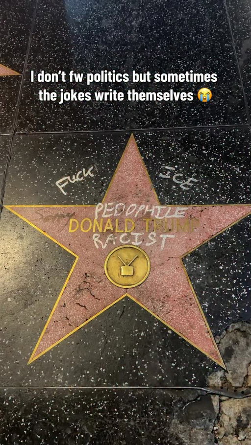 I don’t care about politics but sometimes the jokes writw themselves 😭 #dollyparton #walkoffame #hollywood #donaldtrump