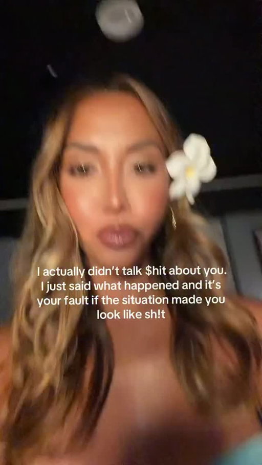 Playing victim in a situation YOU created is emotional manipulation. YOU booked the SHOW and boy you put on a show. Coming from a girl who LIVES grief personally and I never let it be an excuse to cheat and lie ? On that stage I stood up for every woman who has ever been silenced, gaslit , manipulated and lied on. I will always hold men accountable for their actions and I will speak up for myself when I have been used and silenced. I’m here to speak the truth. You silenced me for months , exploited me , betrayed me, cheated on me , used me as PR for a show all while publicly claiming you’re married while happily living life with another woman. this is the only stage I got a voice in this toxic environment after a year of pain. I went on that stage and stood up for women who have ever been betrayed and manipulated . I STAND on the truth. You feel offended by a line being crossed ? You crossed MANY lines that had no excuse ,so don’t use grief as an excuse. Hope you heal ❤️