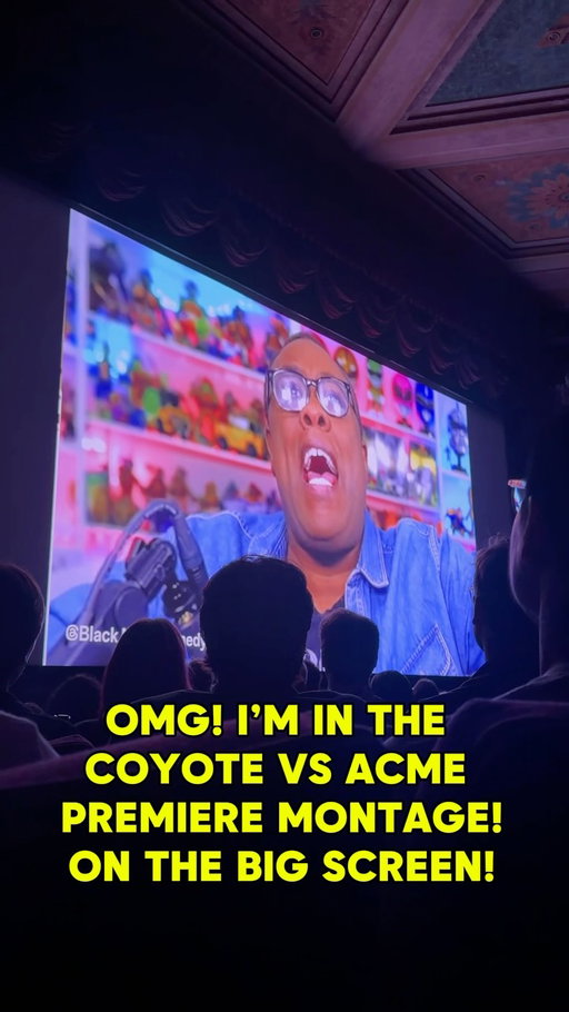 OMG! I was in the COYOTE VS ACME Premiere Montage that played before the movie ON THE BIG SCREEN! I had NO idea I was in this, so glad to catch it and so honored to be in it as part of the celebration for the movie’s premiere and release. Thank you @coyoteacmemovie @ketchupentertainment so much! This is a life moment I’ll never forget. ❤️ 🧨 

@42west @goodsensereserved @looneytunes #coyotevsacme #moviepremiere #movie #movies #worldpremiere