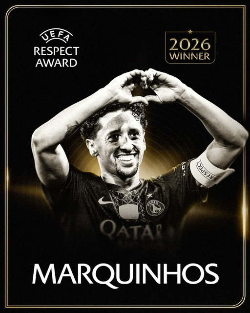 🙌 Congratulations to @marquinhosm5, the first-ever winner of the UEFA Respect: Beyond the Game Award.  💙 Building on our Respect campaign, the award celebrates gestures of kindness, dignity, solidarity and empathy.