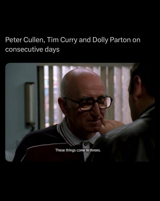 Peter Cullen now too?! I wish the lord would take me next. 

RIP legend.