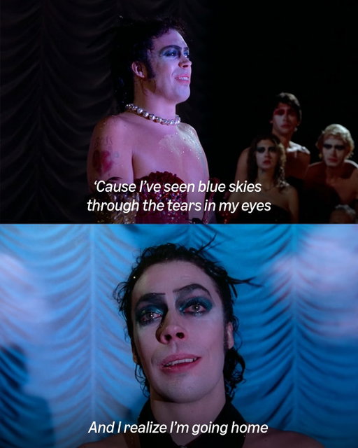 Smile at those blue skies, you’re an icon Tim Curry