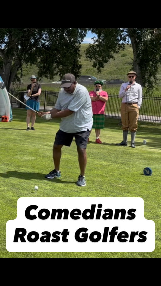 😂last guy is clearly colourblind - only at the @greatoutdoorscomedy Heckle Hole with @atomicimprov #golf #comedy #roast #yyc #calgary