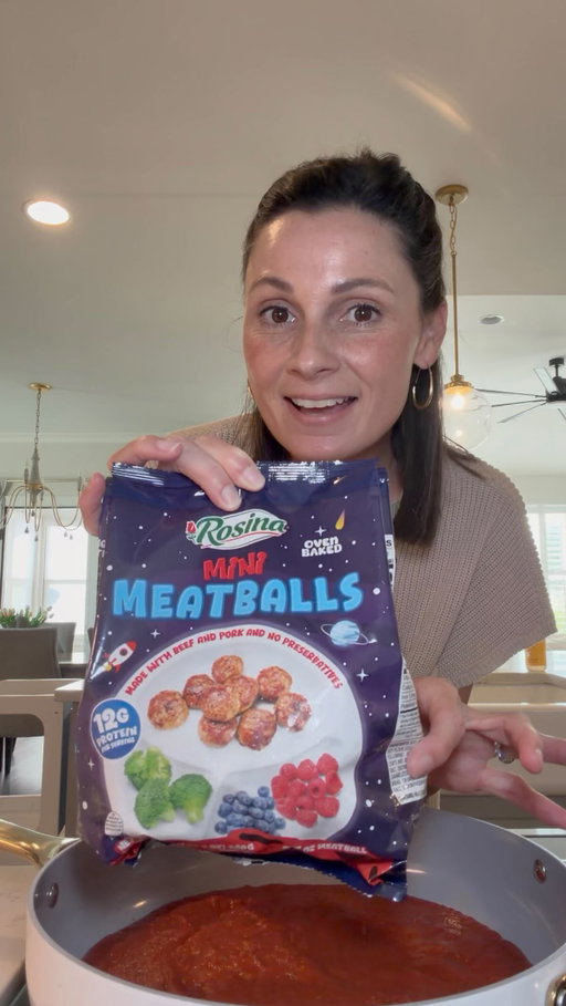 SAVE this recipe for your next busy weeknight! ⚽️

T-ball and soccer are starting back, which means I need dinners that are easy to get on the table but still taste GOOD.

These Mini Meatball Sliders start with the new @rosinafoodproducts Mini Meatballs. They’re the perfect size for kids, have 12g of protein per serving, no preservatives, and are ready to go, which makes them such an easy shortcut for busy nights.

My Italian grandmother may have had some thoughts about the jarred sauce…but hey?! 

Mini Meatball Sliders
Makes 12

Ingredients
• 12 slider buns
• About 60 Rosina Mini Meatballs (4–5 per slider)
• 1 jar marinara sauce
• 1 Tbsp butter
• 3-4 cloves garlic, minced
• 1 tsp dried oregano
• 1½ cups freshly shredded whole-milk mozzarella (I buy a 16oz block and shred it myself)
• ¼-⅓ cup grated Parmesan

Directions

Preheat oven to 375°F.

Melt 1 Tbsp butter in a large skillet over medium heat. Add garlic and sauté for 30-60 seconds, until fragrant.

Pour in the marinara and stir in oregano. Add the Rosina Mini Meatballs, toss to coat and simmer until heated through according to package directions.

Slice the slider buns horizontally and place the bottoms in a lightly greased 9x13-inch baking dish. Spoon the meatballs and sauce evenly over the buns, using about 4-5 mini meatballs per slider.

Top with mozzarella and Parmesan, then add the tops of the buns.

Cover loosely with foil and bake for 10 minutes. Remove the foil and bake another 5-7 minutes, until the cheese is melted and the tops are lightly golden.

Optional: Brush the tops with melted butter before baking. Add a little garlic powder and Italian seasoning to the butter for extra flavor.

SAVE this one for an easy dinner when the week gets busy!

@rosinafoodproducts 
#TellMeYoureItalian #RosinaMeatballs #NonnaApproved
