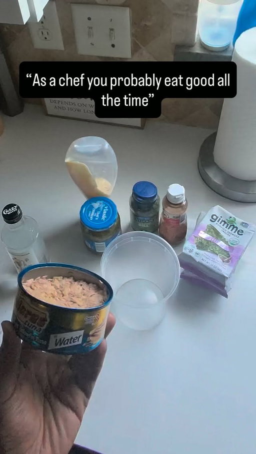 My lunch everyday. lol 60+ grams of protein. Less than 600 cals all in. One take.