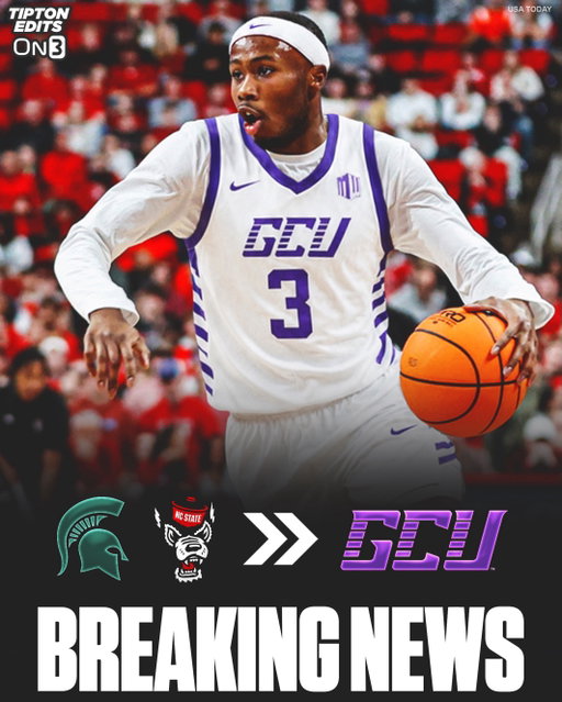 NEWS: NC State transfer guard Tre Holloman has committed to Grand Canyon, he told @On3. 

The 6-2 senior averaged 9.2 PPG this past season, shooting 40.2% from three. He spent the first three years of his career at Michigan State.

Follow @tiptonedits for more transfer portal news 📲