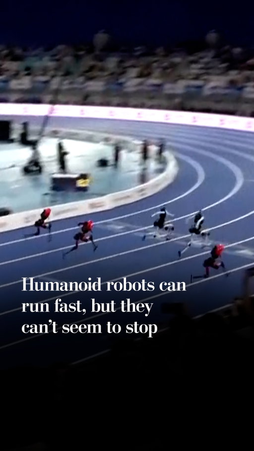 Chinese humanoid robots have been breaking human athletic records in several events at The World Humanoid Robot Games in Beijing, including in a 100-meter sprint.

One Chinese robot ran 100 meters in 9.39 seconds on opening day, and then beat that time twice - 8.86 seconds on Tuesday, Aug. 25 and 8.64 on Wednesday, Aug 26. The men’s 100-meter world record is 9.58 seconds, set by Jamaican sprinter Usain Bolt in 2009.

The robots are very fast, not very good at stopping, often crashing into padded barriers and sometimes catching fire.

Read more at the link in our bio. https://wapo.st/45T7Ti9