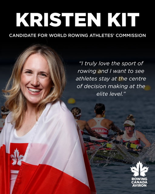 🇨🇦 Rowing Canada Aviron is proud to support Kristen Kit in her run for the World Rowing Athletes’ Commission!
 
A two-time Olympian and Olympic champion, Kristen has represented Canada at the highest level for more than 15 years, earning Olympic gold in Tokyo 2020 and silver in Paris 2024, as well as a Paralympic bronze medal in Rio 2016. She has also earned multiple international medals across Olympic and Para rowing.
 
From Olympic and Paralympic medals to years spent in the coxswain’s seat, Kristen knows what it means to listen, lead, and bring the voices of everyone in the boat forward.
 
“I love finding ways to amplify all of the people in my boat as I believe each person’s viewpoint and voice is important.”
 
Now, she’s putting that experience to work for athletes around the world - bringing experience from the WADA Athlete Council and Rowing Canada Aviron Athlete Council, and a commitment to keeping athletes at the centre of decision-making.
 
🗳️ Voting is open August 27–29 for accredited athletes at the World Rowing Championships. Voting takes place in person at the Athlete Park, where the dining hall is located.
 
And before the voting closes, you can cheer Kristen on as she races in the 🇨🇦 Women’s Eight at Worlds Championships!
 
💪Women’s Eight Heat
📅 Saturday, August 29
⏰ 6:33 a.m. PT / 9:33 a.m. ET / 3:33 p.m. Amsterdam time
 
If you’re an eligible athlete in Amsterdam, make your voice count and vote Kristen Kit! 🇨🇦
 
#RowingCanada #TeamCanada #WRCHAmsterdam

🇨🇦 Rowing Canada Aviron est fier de soutenir Kristen Kit dans sa candidature à la Commission des athlètes de Rowing World !
 
Double participante aux Jeux Olympiques et championne olympique, Kristen représente le Canada au plus haut niveau depuis plus de 15 ans. Elle a remporté la médaille d’or aux Jeux Olympiques de Tokyo en 2020 et la médaille d’argent à ceux de Paris en 2024, ainsi qu’une médaille de bronze aux Jeux paralympiques de Rio en 2016. Elle a également remporté de nombreuses médailles internationales en aviron olympique et paralympique.
 
Qu’il s’agisse de ses médailles olympiques et paralympiques ou des années passées au poste de barreuse, Kristen sait ce que signifie éc