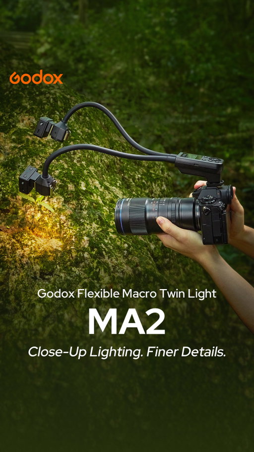 Close-up lighting, built to follow the shot.

Godox MA2 brings flexible twin-light control to macro and close-up setups, with dual flexible arms, LED preview, flash fill, and A/B light-source control for shaping light around tiny subjects.

Shown with @venuslaowa’s Laowa Aksen 1-5X Macro Lens, featuring a 40 mm fixed working distance that lets you scale the shot without repositioning the camera or disrupting the lighting setup.

For insects, plants, textures, and the details worth a closer look.

RRP (recommended retail price): $79
Prices may vary by region due to tax & VAT differences.

#Godox #GodoxMA2 #Laowa #MacroPhotography #CloseUpPhotography #MacroLighting #MacroLens #NatureMacro #PhotographyGear
